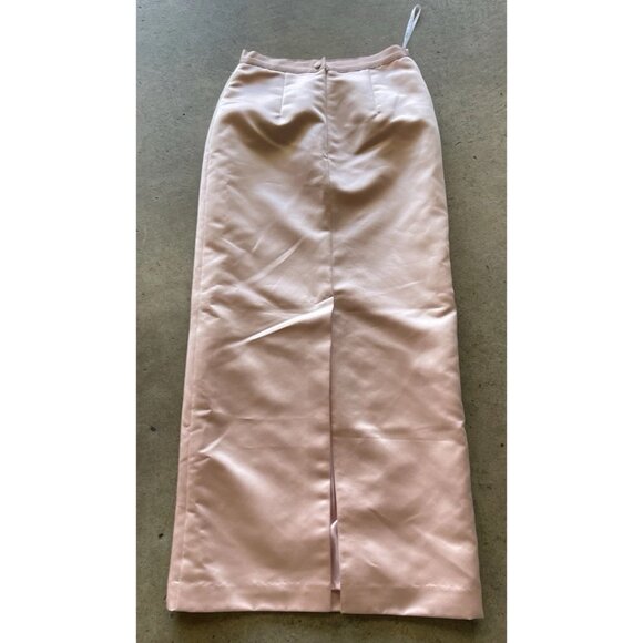 Vintage Pinky & Me Skirt Womens Size 4 Pink Formal Satin Long Maxi Lined Back - Picture 13 of 13